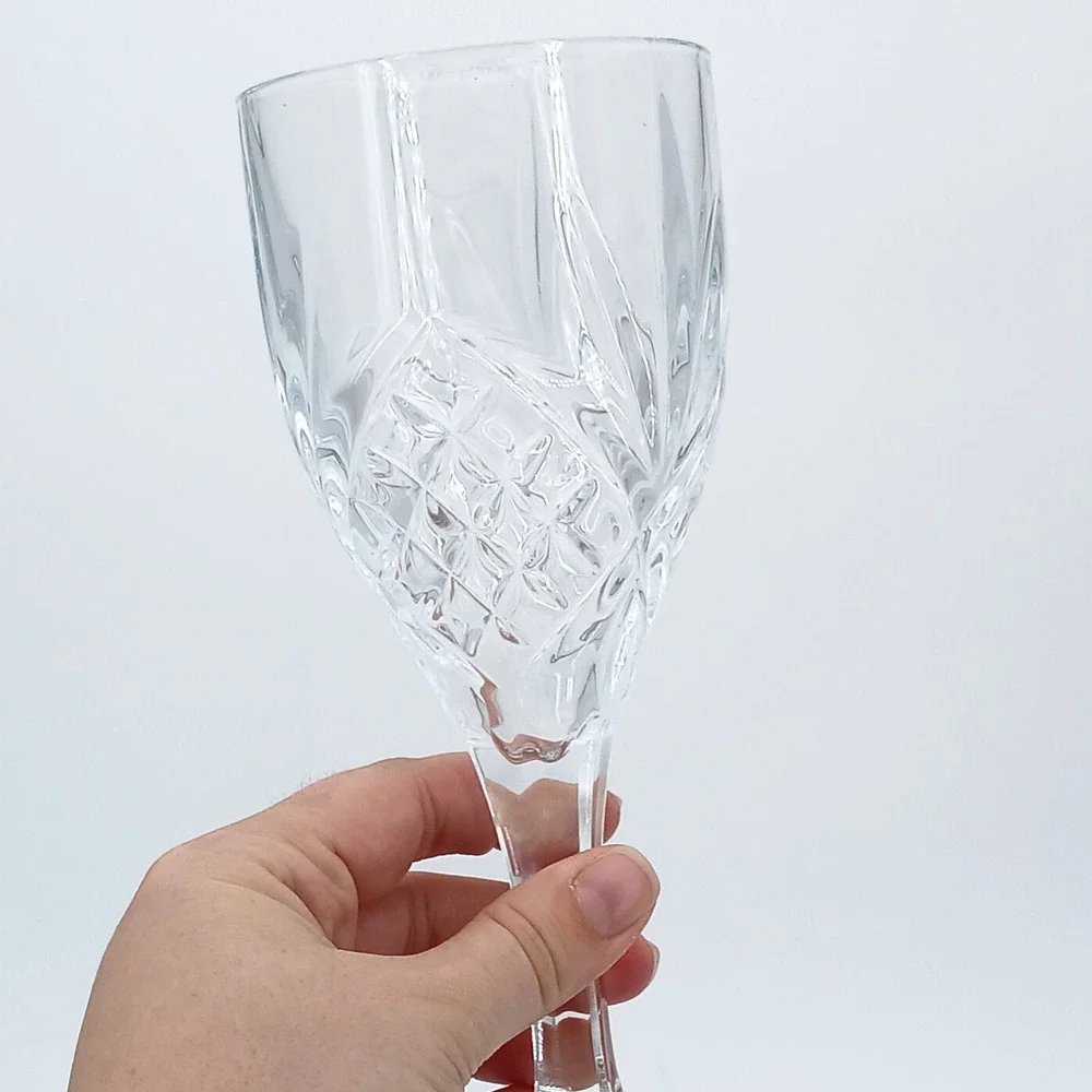 Shannon Crystal by Godinger Dublin Pattern Wine Water Goblet Glasses 8